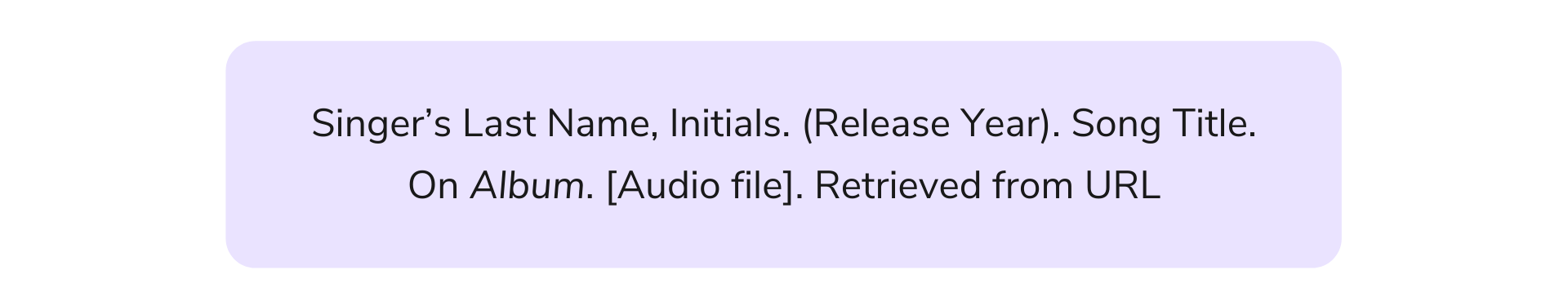 How to cite a song in APA